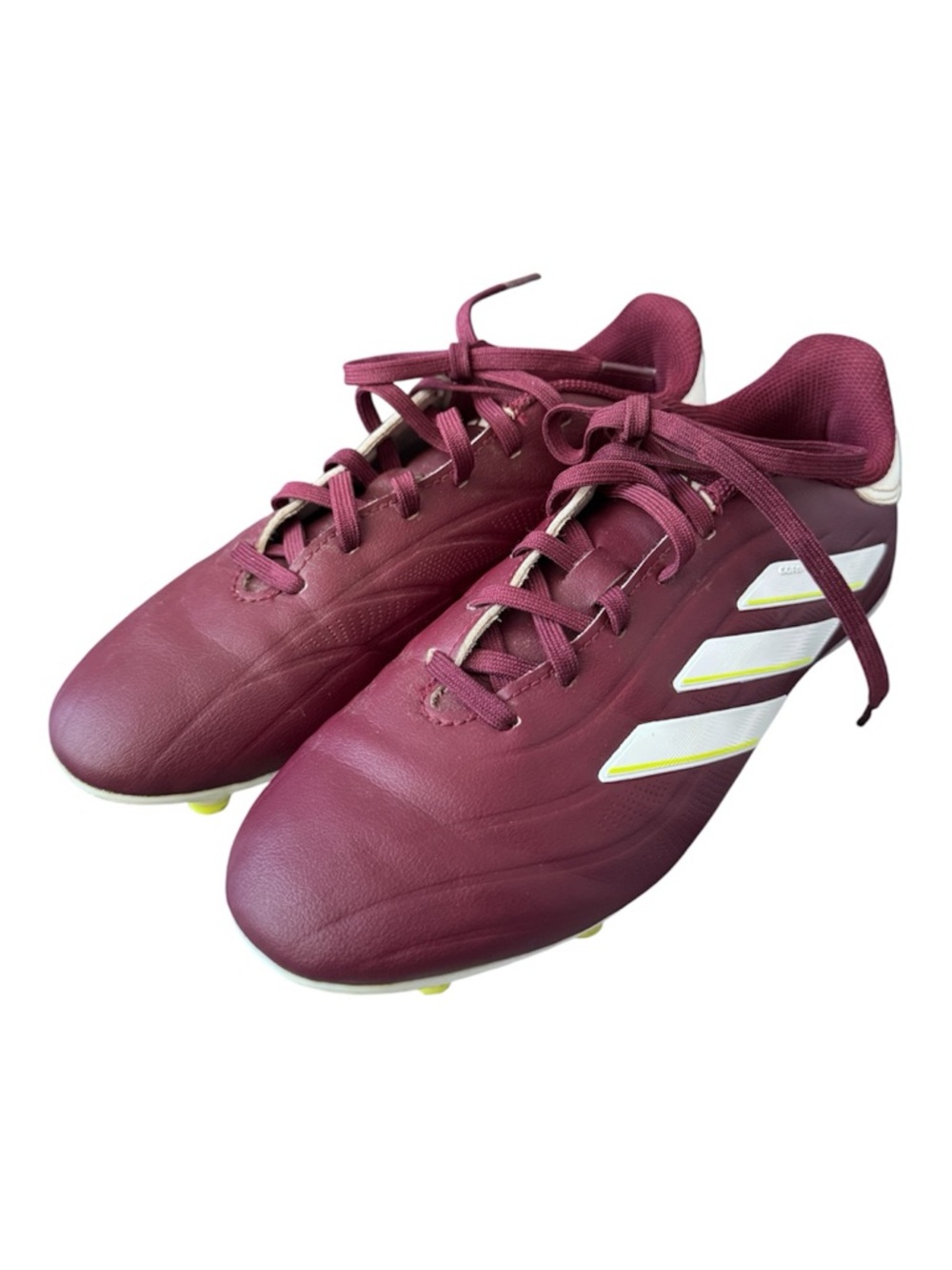 adidas Kids Copa Pure II League Firm Ground Soccer Cleats Maroon White Sz 4 1/2